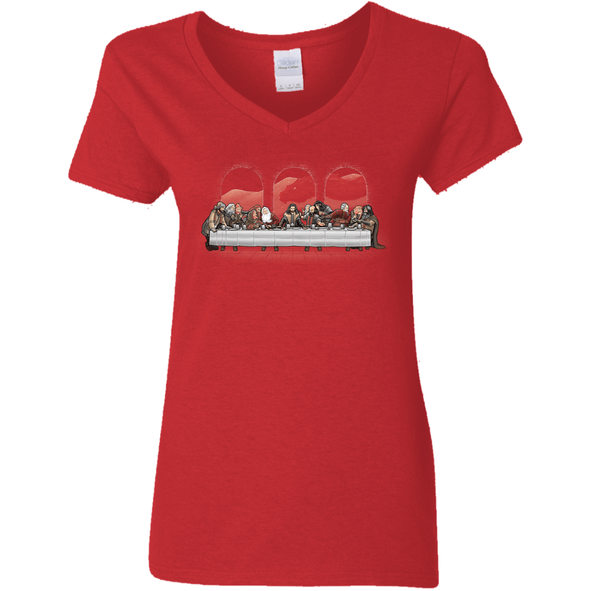 T-Shirts Red / S Dwarf Dinner Women's V-Neck T-Shirt