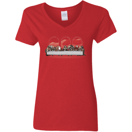 T-Shirts Red / S Dwarf Dinner Women's V-Neck T-Shirt