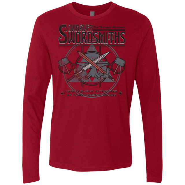 T-Shirts Cardinal / Small Dwarven Swordsmiths Men's Premium Long Sleeve