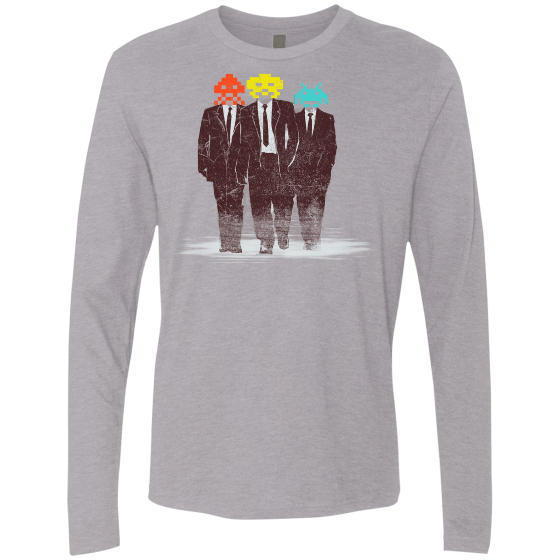 T-Shirts Heather Grey / S Earth Invaders Men's Premium Long Sleeve