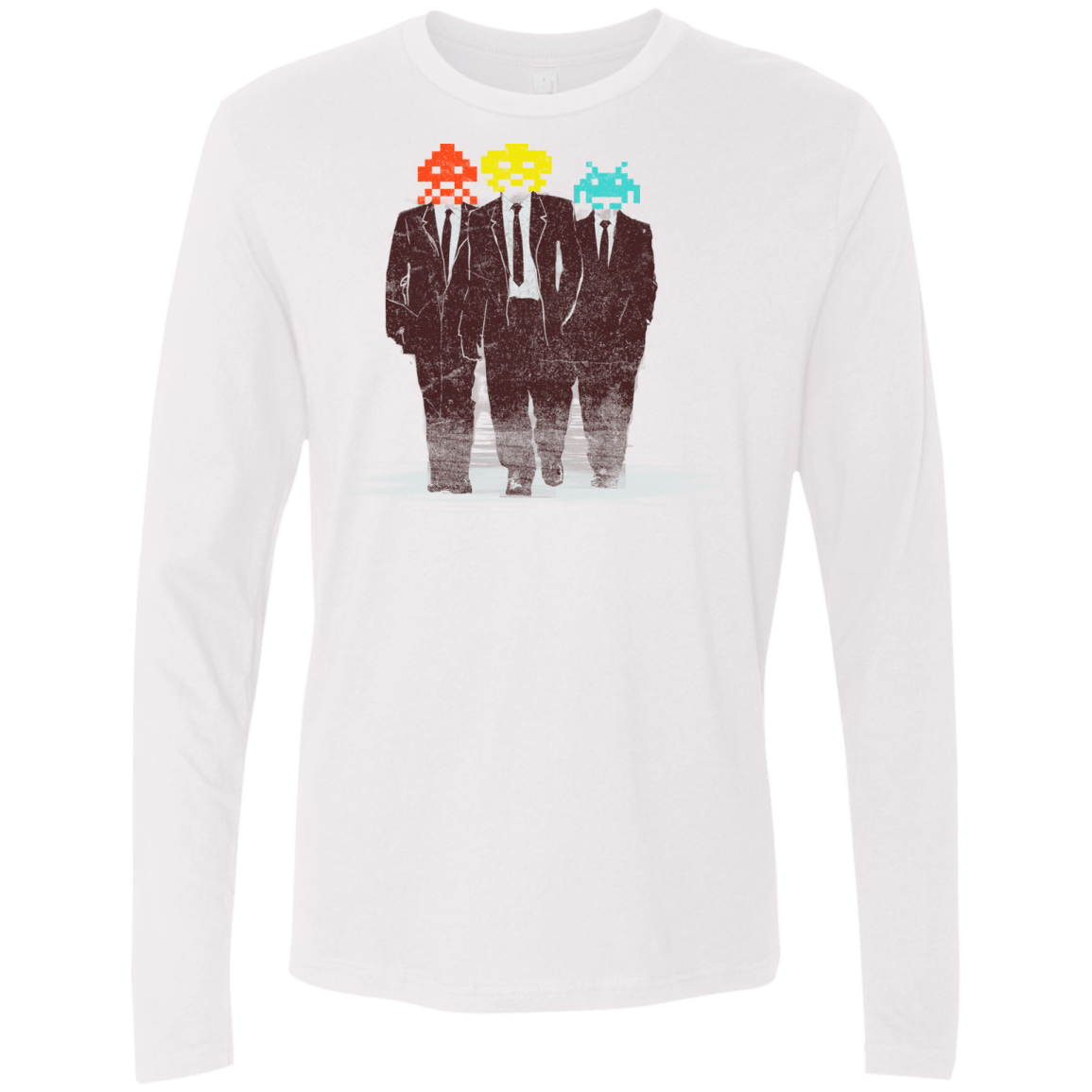 T-Shirts White / S Earth Invaders Men's Premium Long Sleeve