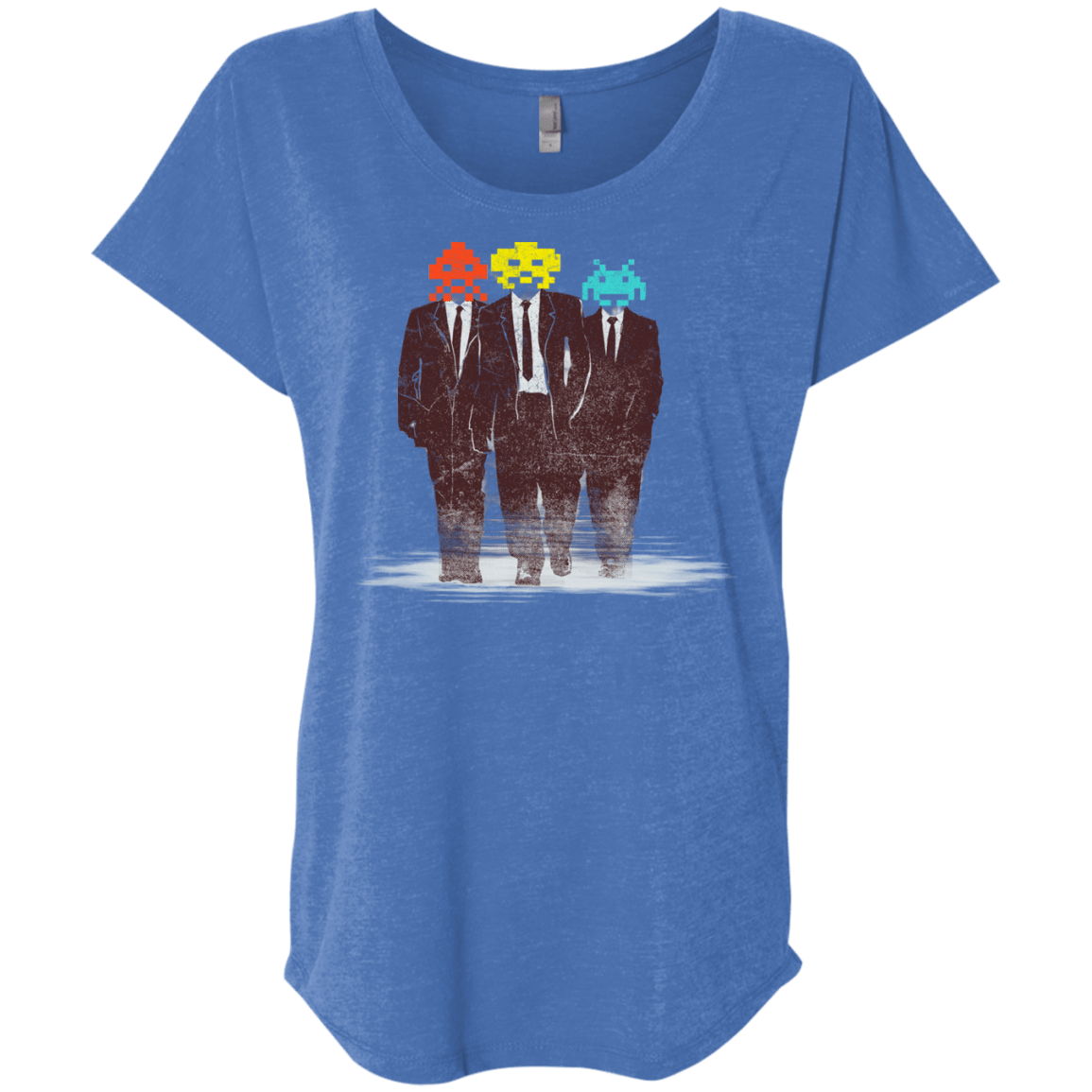 T-Shirts Vintage Royal / X-Small Earth Invaders Triblend Dolman Sleeve