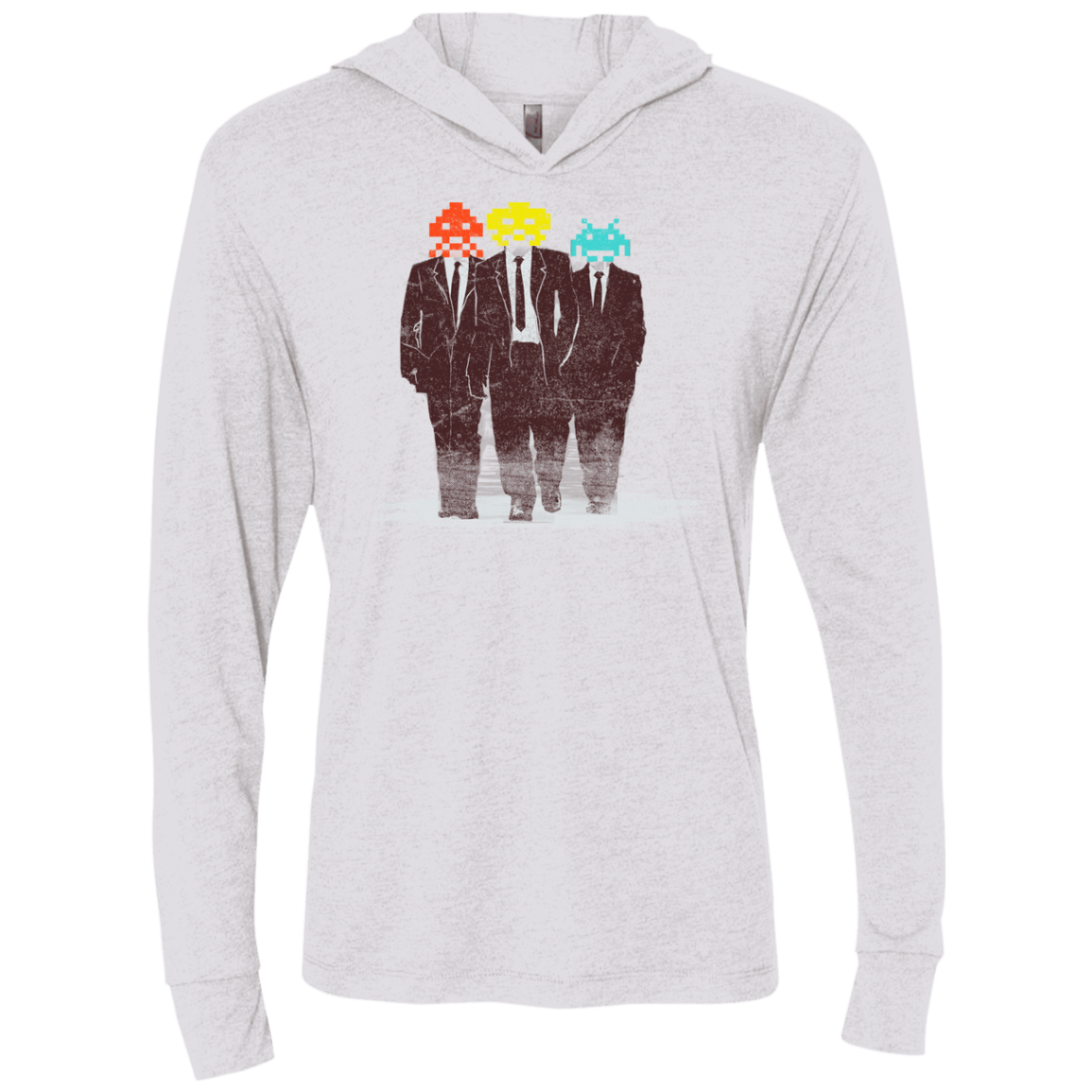 T-Shirts Heather White / X-Small Earth Invaders Triblend Long Sleeve Hoodie Tee