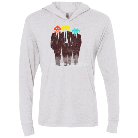 T-Shirts Heather White / X-Small Earth Invaders Triblend Long Sleeve Hoodie Tee