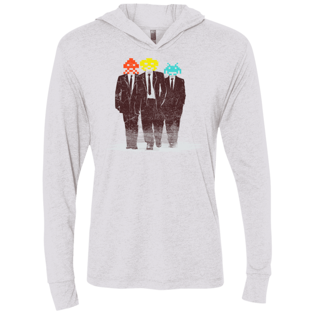 T-Shirts Heather White / X-Small Earth Invaders Triblend Long Sleeve Hoodie Tee