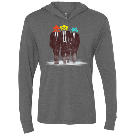 T-Shirts Premium Heather / X-Small Earth Invaders Triblend Long Sleeve Hoodie Tee