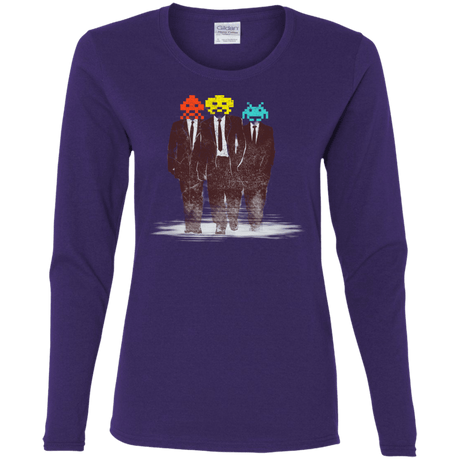 T-Shirts Purple / S Earth Invaders Women's Long Sleeve T-Shirt