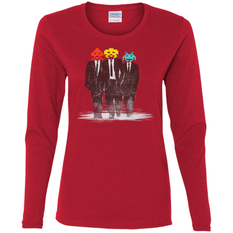 T-Shirts Red / S Earth Invaders Women's Long Sleeve T-Shirt