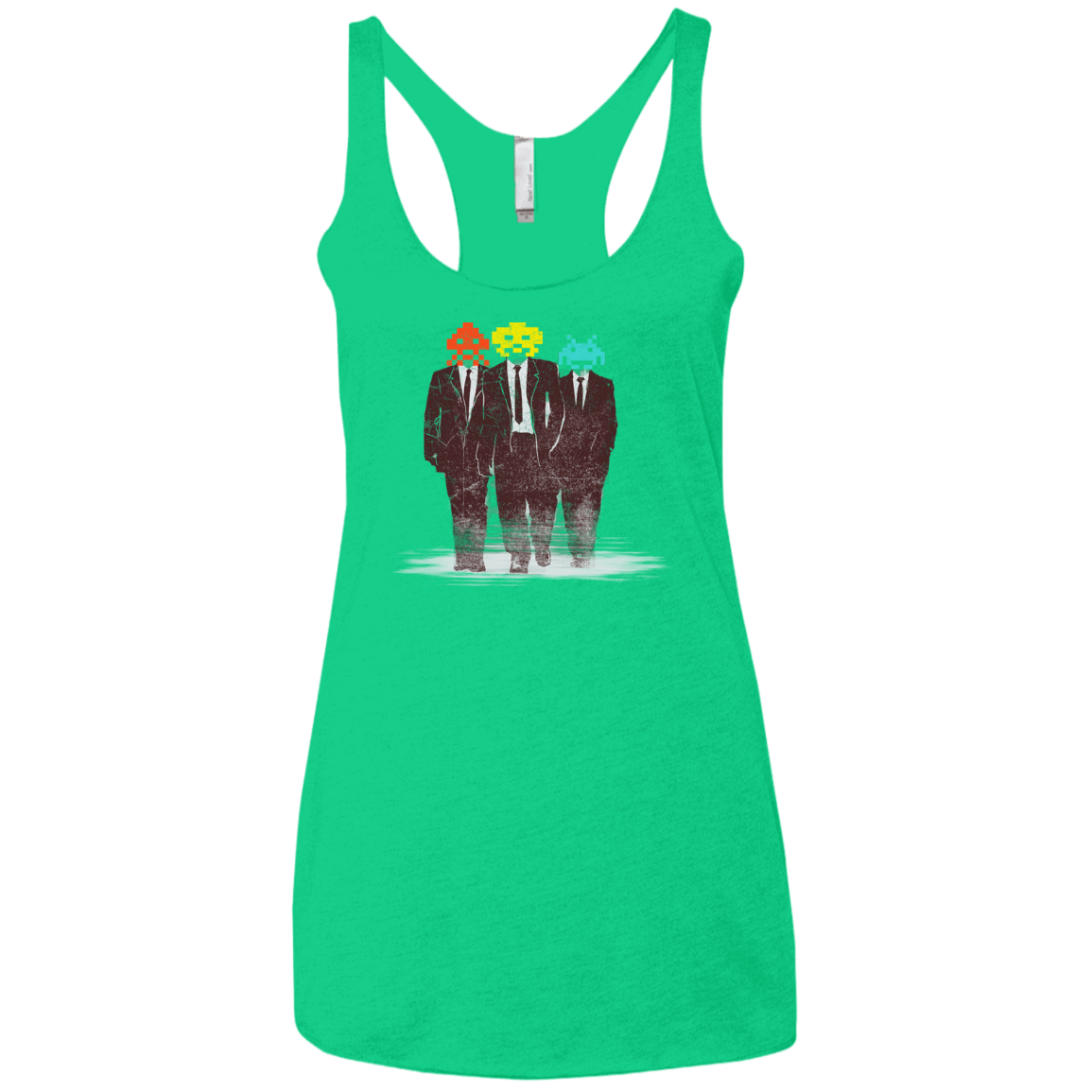 T-Shirts Envy / X-Small Earth Invaders Women's Triblend Racerback Tank