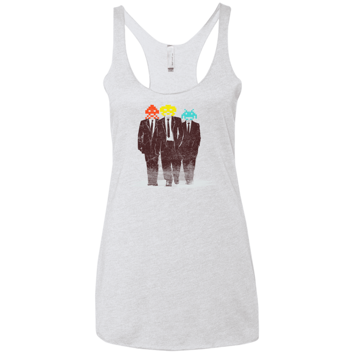 T-Shirts Heather White / X-Small Earth Invaders Women's Triblend Racerback Tank