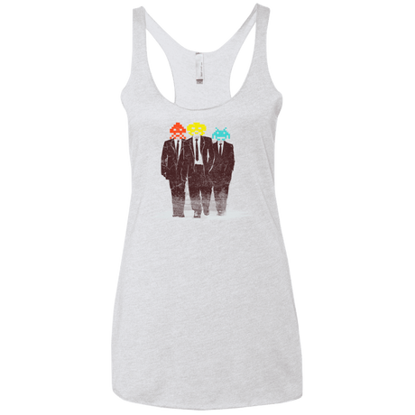 T-Shirts Heather White / X-Small Earth Invaders Women's Triblend Racerback Tank