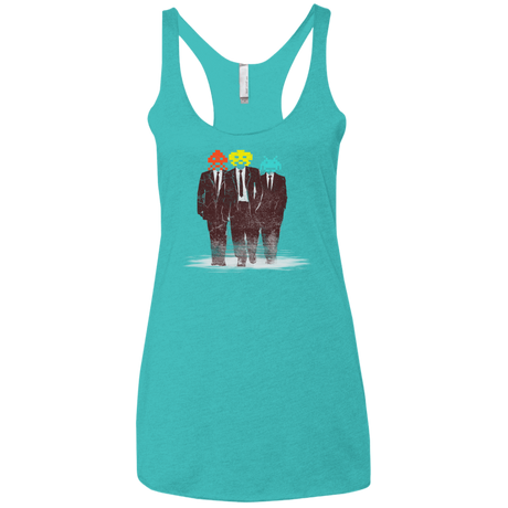 T-Shirts Tahiti Blue / X-Small Earth Invaders Women's Triblend Racerback Tank