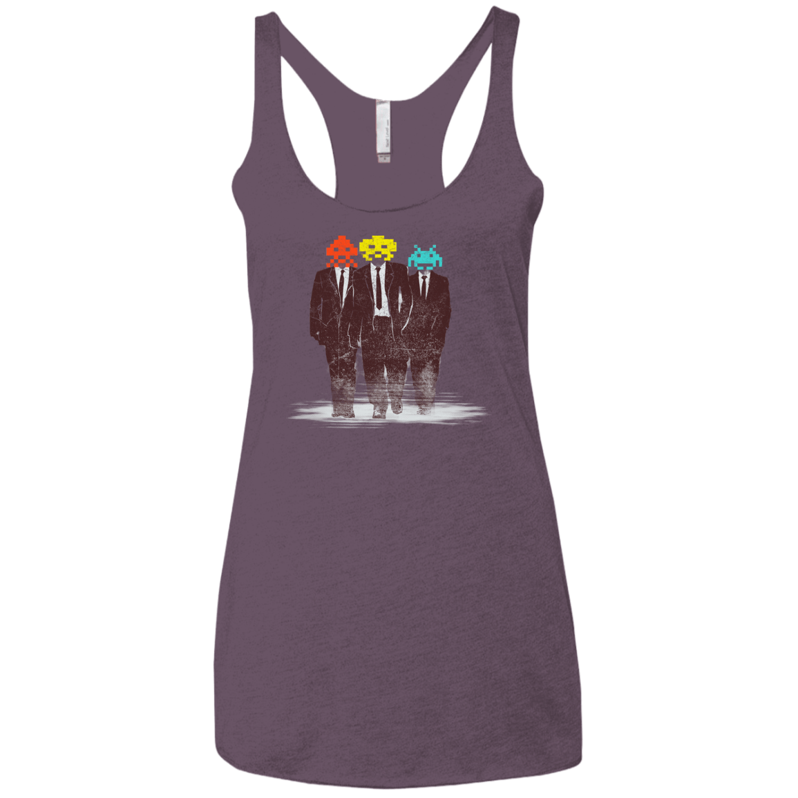 T-Shirts Vintage Purple / X-Small Earth Invaders Women's Triblend Racerback Tank