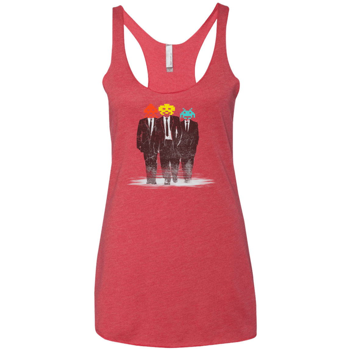 T-Shirts Vintage Red / X-Small Earth Invaders Women's Triblend Racerback Tank