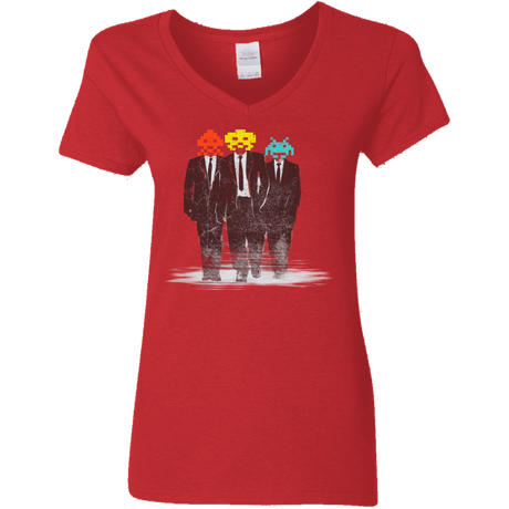 T-Shirts Red / S Earth Invaders Women's V-Neck T-Shirt