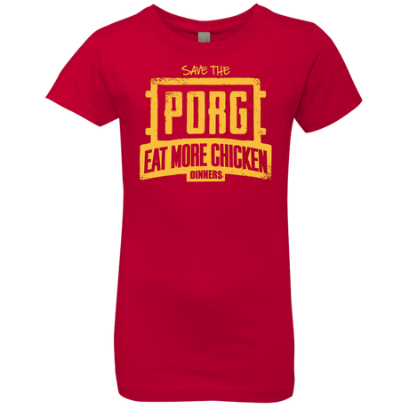 T-Shirts Red / YXS Eat More Chicken Girls Premium T-Shirt