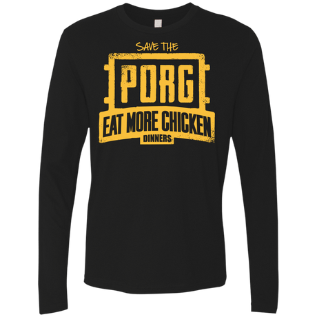 T-Shirts Black / Small Eat More Chicken Men's Premium Long Sleeve