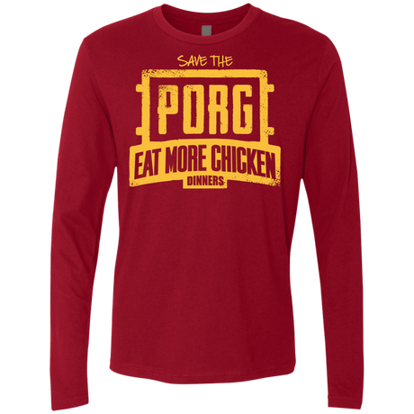 T-Shirts Cardinal / Small Eat More Chicken Men's Premium Long Sleeve