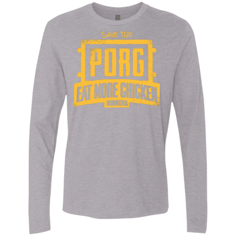 T-Shirts Heather Grey / Small Eat More Chicken Men's Premium Long Sleeve