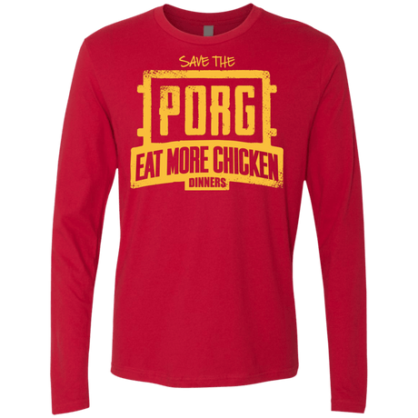 T-Shirts Red / Small Eat More Chicken Men's Premium Long Sleeve