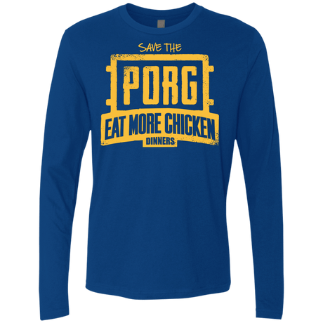 T-Shirts Royal / Small Eat More Chicken Men's Premium Long Sleeve