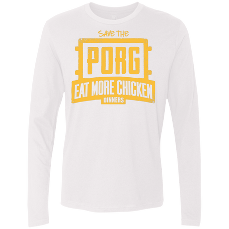 T-Shirts White / Small Eat More Chicken Men's Premium Long Sleeve