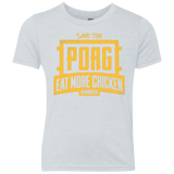 T-Shirts Heather White / YXS Eat More Chicken Youth Triblend T-Shirt