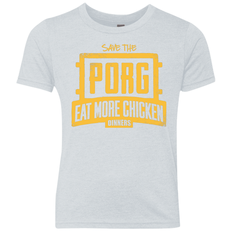 T-Shirts Heather White / YXS Eat More Chicken Youth Triblend T-Shirt