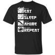 T-Shirts Black / S Eat Sleep Anime T-Shirt