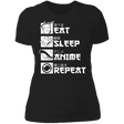 T-Shirts Black / X-Small Eat Sleep Anime Women's Premium T-Shirt
