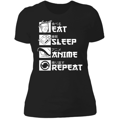 T-Shirts Black / X-Small Eat Sleep Anime Women's Premium T-Shirt