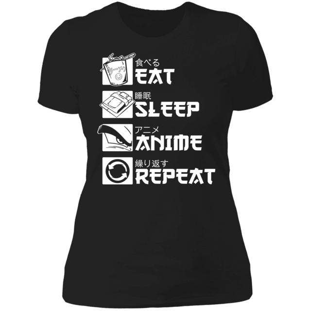 T-Shirts Black / X-Small Eat Sleep Anime Women's Premium T-Shirt
