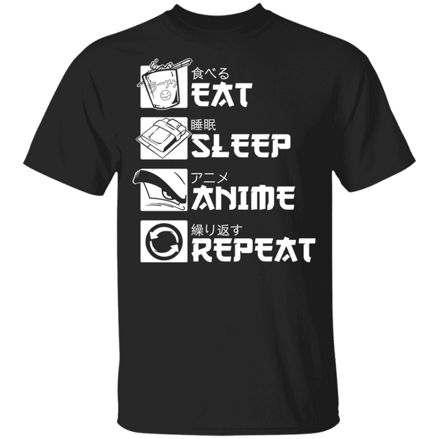 T-Shirts Black / YXS Eat Sleep Anime Youth T-Shirt
