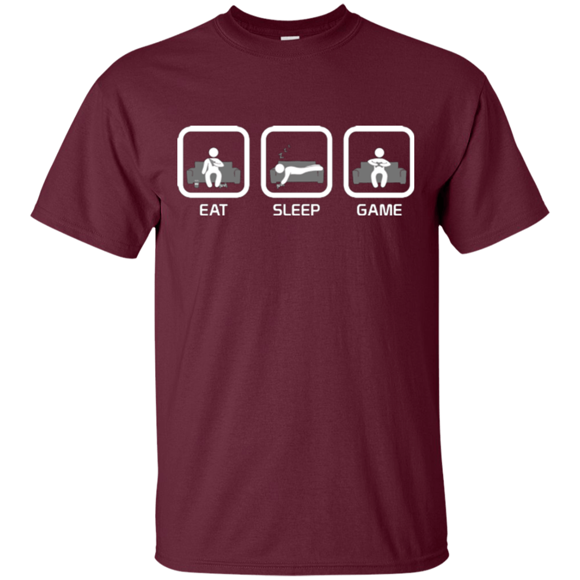 T-Shirts Maroon / S Eat Sleep Game Console T-Shirt