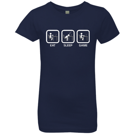 T-Shirts Midnight Navy / YXS Eat Sleep Game PC Girls Premium T-Shirt