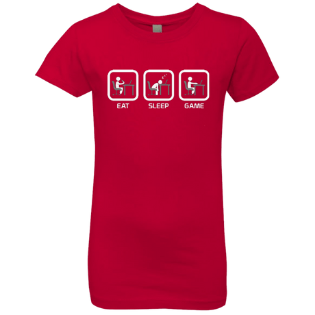 T-Shirts Red / YXS Eat Sleep Game PC Girls Premium T-Shirt