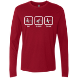 T-Shirts Cardinal / Small Eat Sleep Game PC Men's Premium Long Sleeve
