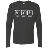 T-Shirts Heavy Metal / Small Eat Sleep Game PC Men's Premium Long Sleeve