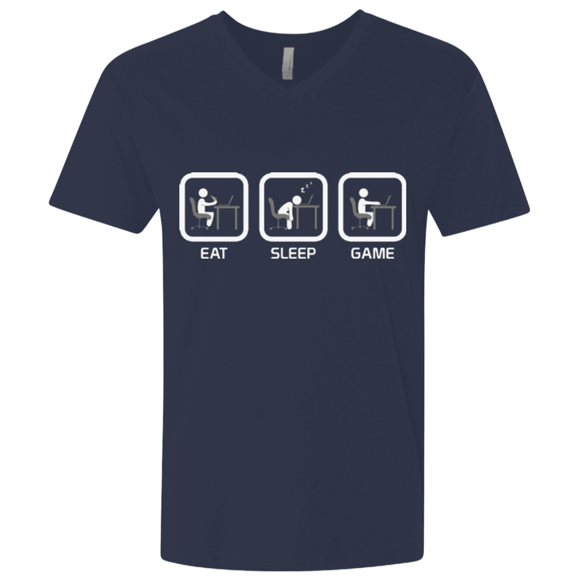 T-Shirts Midnight Navy / X-Small Eat Sleep Game PC Men's Premium V-Neck