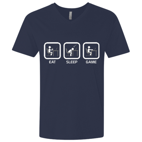 T-Shirts Midnight Navy / X-Small Eat Sleep Game PC Men's Premium V-Neck