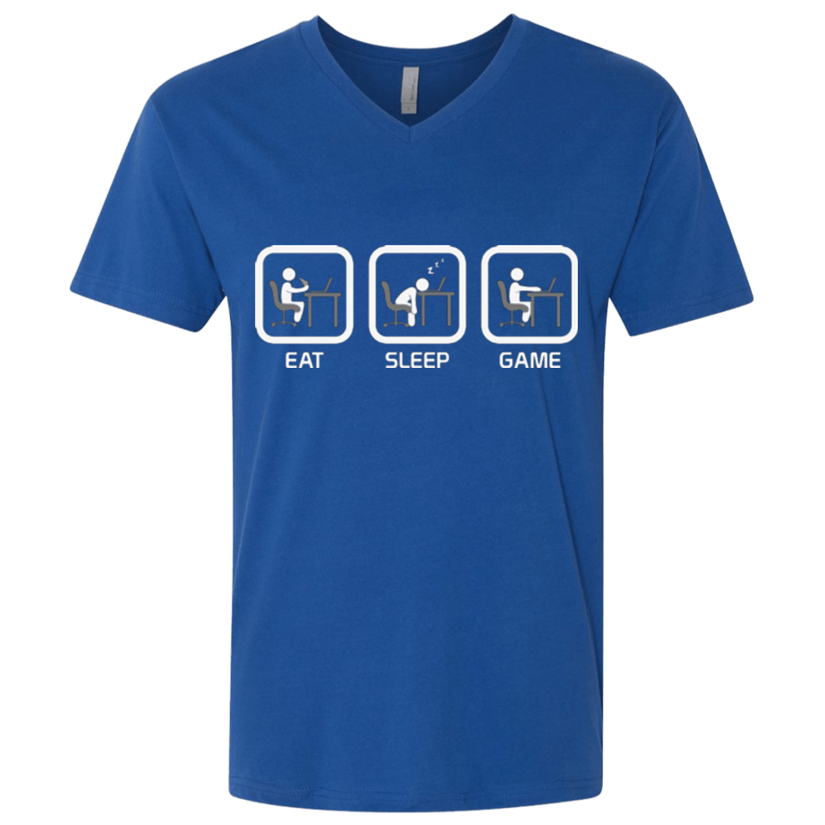 T-Shirts Royal / X-Small Eat Sleep Game PC Men's Premium V-Neck