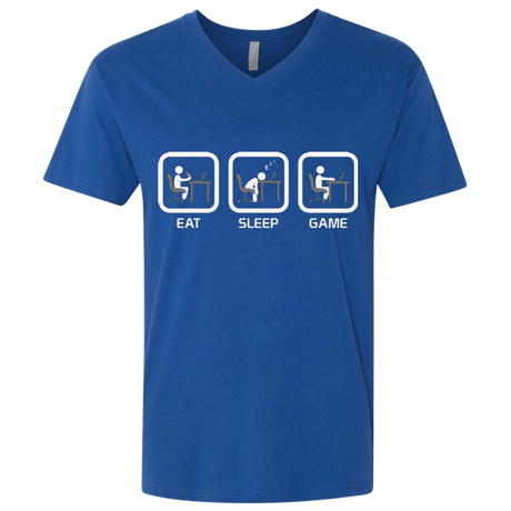 T-Shirts Royal / X-Small Eat Sleep Game PC Men's Premium V-Neck