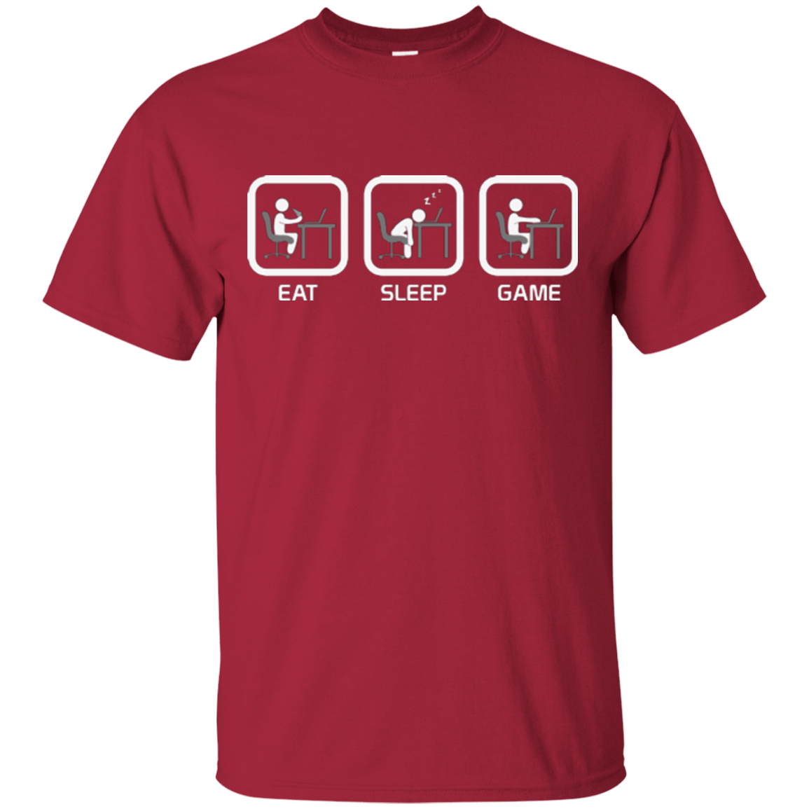 T-Shirts Cardinal / Small Eat Sleep Game PC T-Shirt