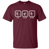 T-Shirts Maroon / Small Eat Sleep Game PC T-Shirt