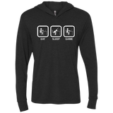 T-Shirts Vintage Black / X-Small Eat Sleep Game PC Triblend Long Sleeve Hoodie Tee