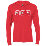T-Shirts Vintage Red / X-Small Eat Sleep Game PC Triblend Long Sleeve Hoodie Tee