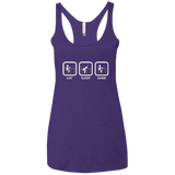T-Shirts Purple / X-Small Eat Sleep Game PC Women's Triblend Racerback Tank