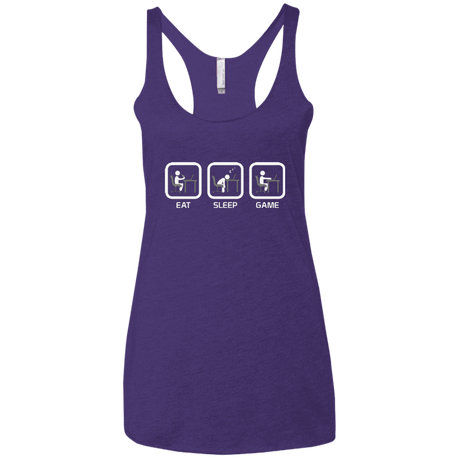 T-Shirts Purple / X-Small Eat Sleep Game PC Women's Triblend Racerback Tank