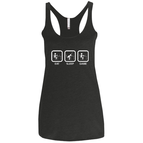 T-Shirts Vintage Black / X-Small Eat Sleep Game PC Women's Triblend Racerback Tank