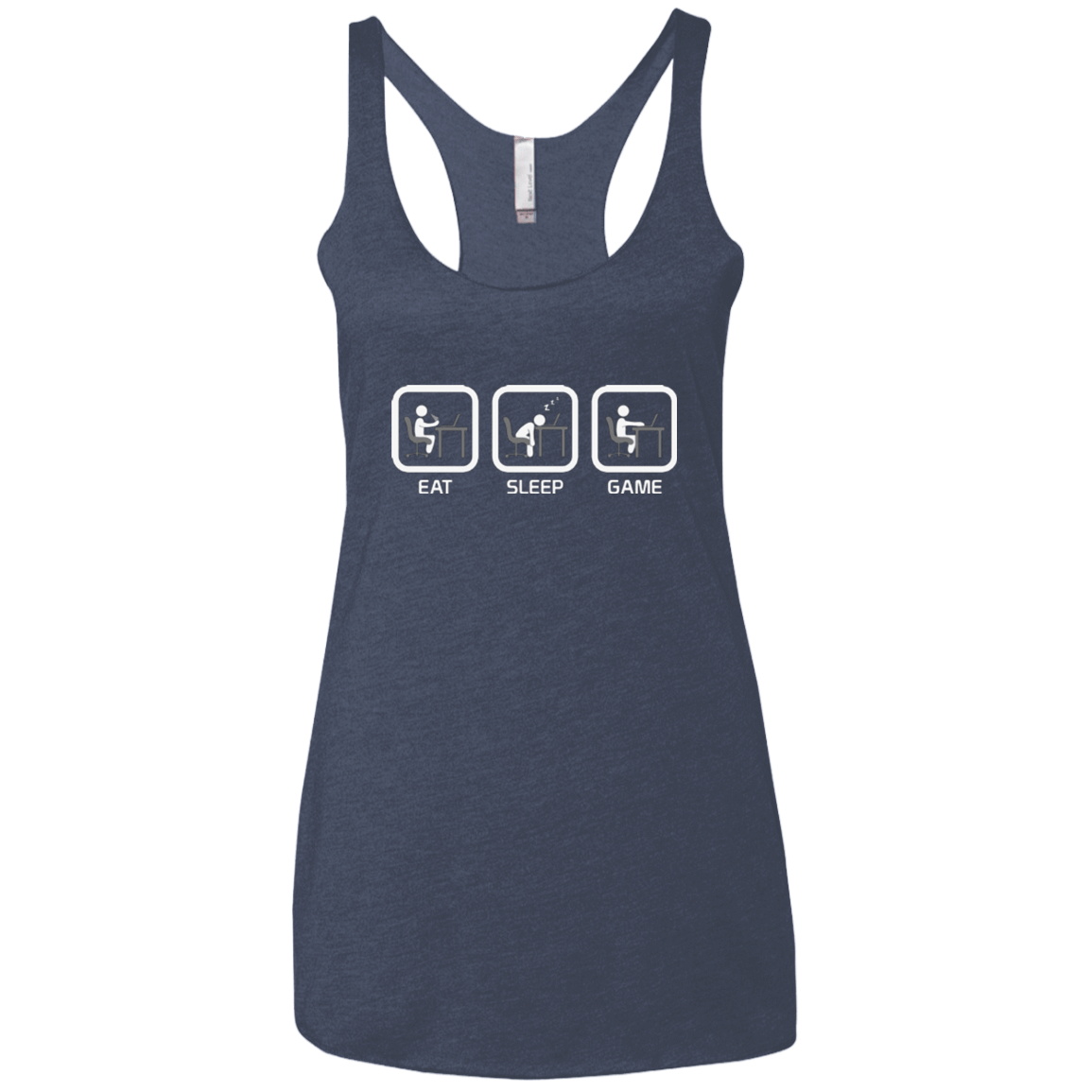 T-Shirts Vintage Navy / X-Small Eat Sleep Game PC Women's Triblend Racerback Tank